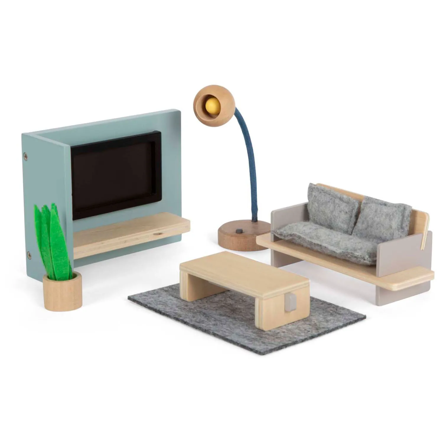 Small Foot - Houten Poppenhuis Meubeltjes Woonkamer New