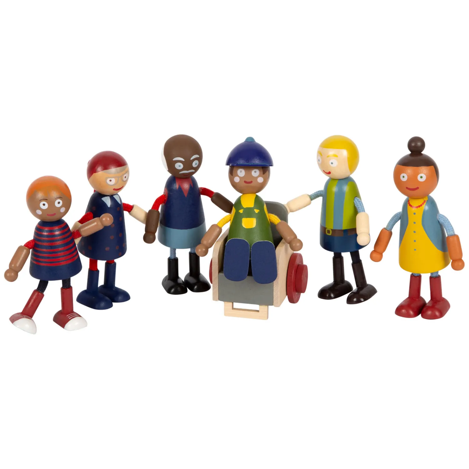 - Houten Poppenhuis Familie met Rolstoel, 6st.-Small Foot Outlet
