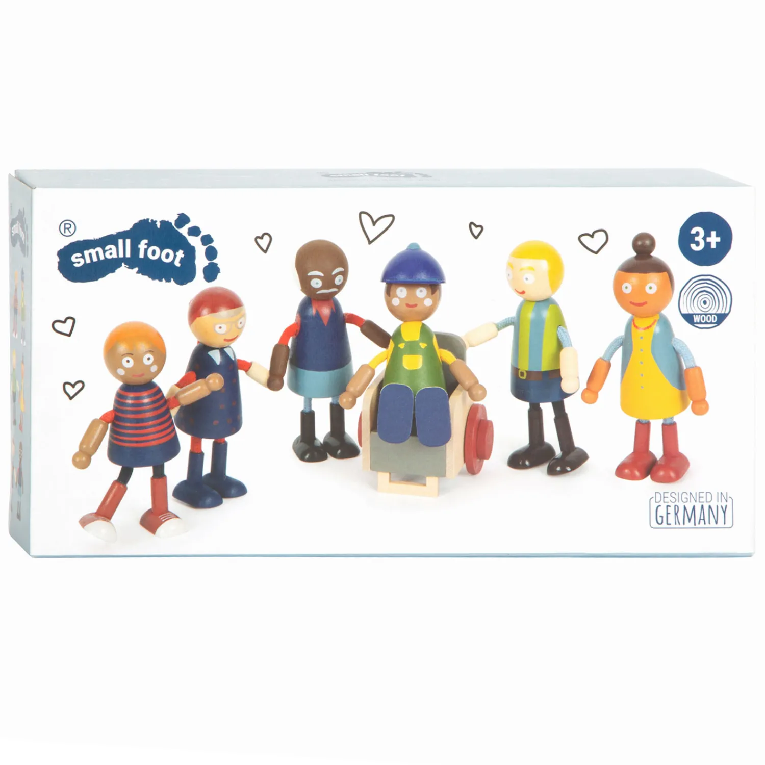 - Houten Poppenhuis Familie met Rolstoel, 6st.-Small Foot Outlet