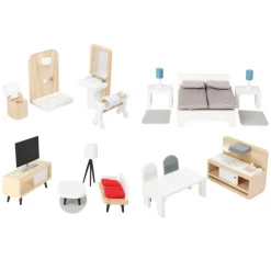- Houten Poppenhuis Meubeltjes Complete Set, 28dlg.-Small Foot
