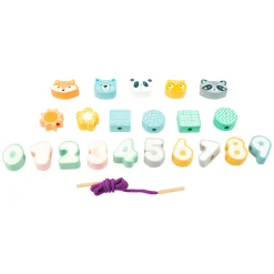 Small Foot - Houten Rijgsspel Dieren en Cijfers, 22dlg. Sale