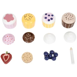 - Houten Speeleten Etagere met Cupcakes, 13dlg.-Small Foot New