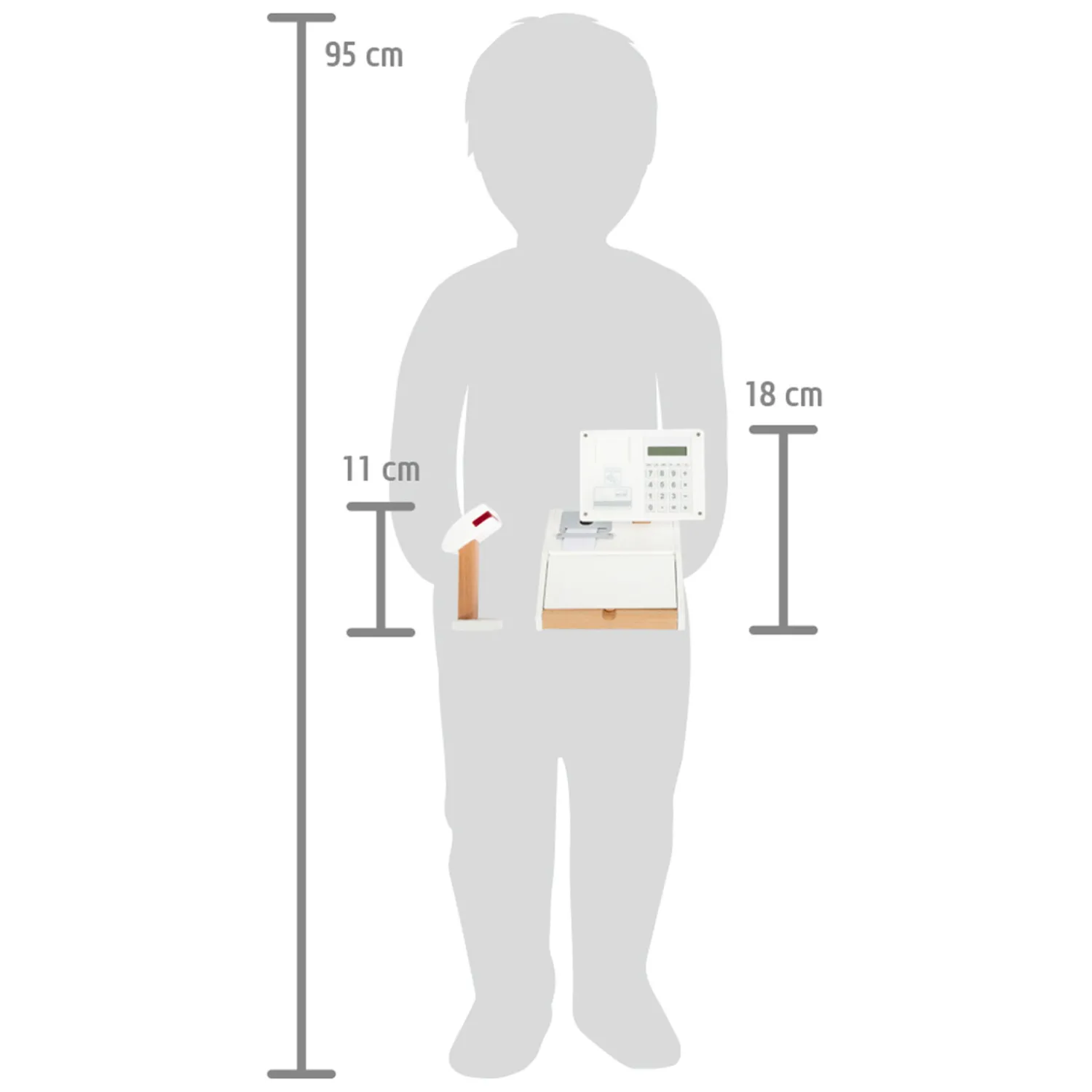 - Houten Speelgoedkassa met Scanner, 15dlg.-Small Foot New