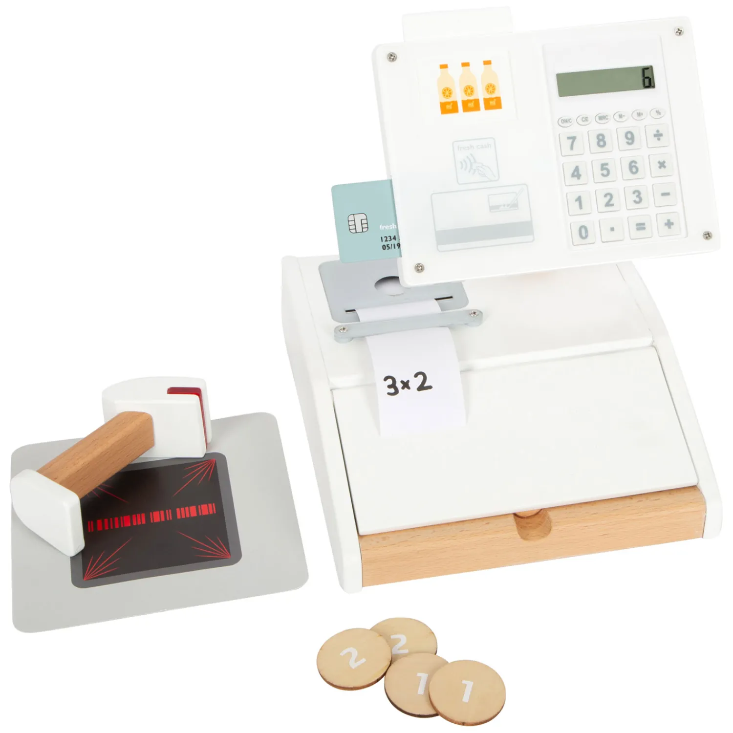 - Houten Speelgoedkassa met Scanner, 15dlg.-Small Foot New