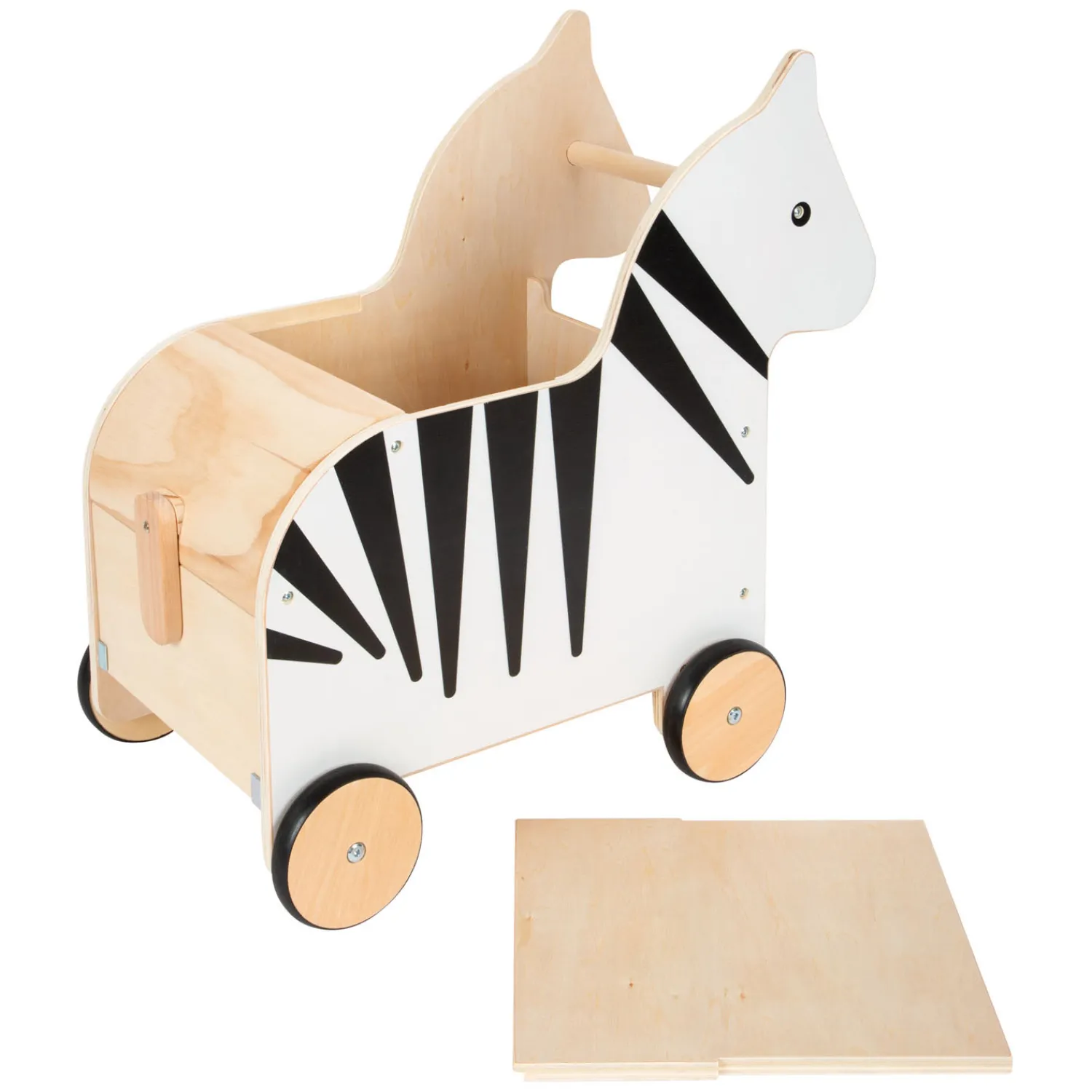 - Houten Speelgoedbox en Trekfiguur Zebra Wildlife>Small Foot