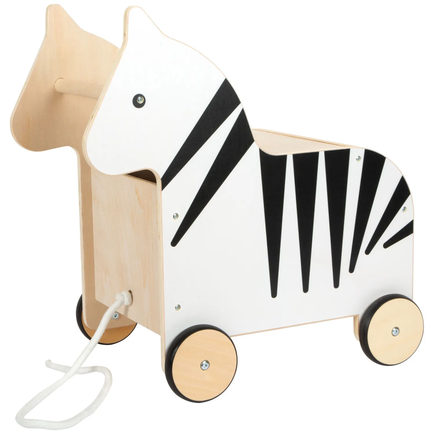 - Houten Speelgoedbox en Trekfiguur Zebra Wildlife>Small Foot