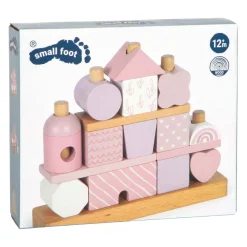 Small Foot - Houten Stapelhuis Roze - 18dlg. Clearance