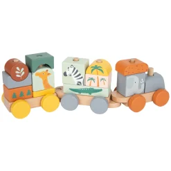 - Houten Stapelblokken Trein Safari, 16dlg.-Small Foot Best