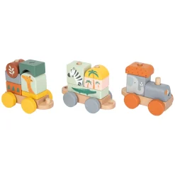 - Houten Stapelblokken Trein Safari, 16dlg.-Small Foot Best