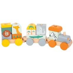 - Houten Stapelblokken Trein Safari, 16dlg.-Small Foot Best