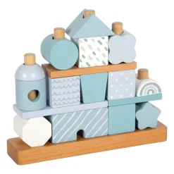 Small Foot - Houten Stapelhuis Blauw - 18dlg. Discount