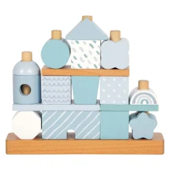 Small Foot - Houten Stapelhuis Blauw - 18dlg. Discount
