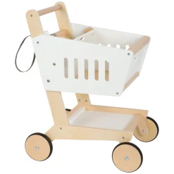 Small Foot - Houten Supermarkt Winkelwagen Wit Hot