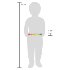 Small Foot - Houten Tollen Gestreept, Set van 6 Clearance