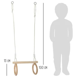 - Houten Trapeze met Gymnastiekringen, 100cm><noscript><img width=