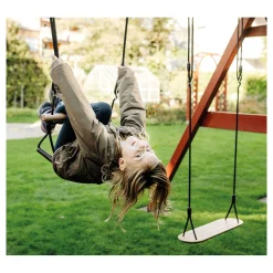 Small Foot - Houten Trapezeschommel met Gymnastiekringen Black Line Clearance