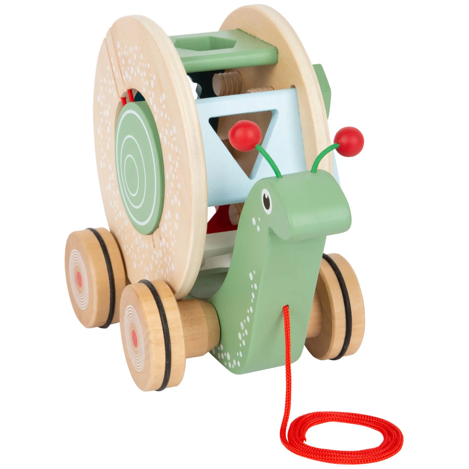 Small Foot - Houten Trekfiguur Vormenstoof Slak, 6dlg. Discount