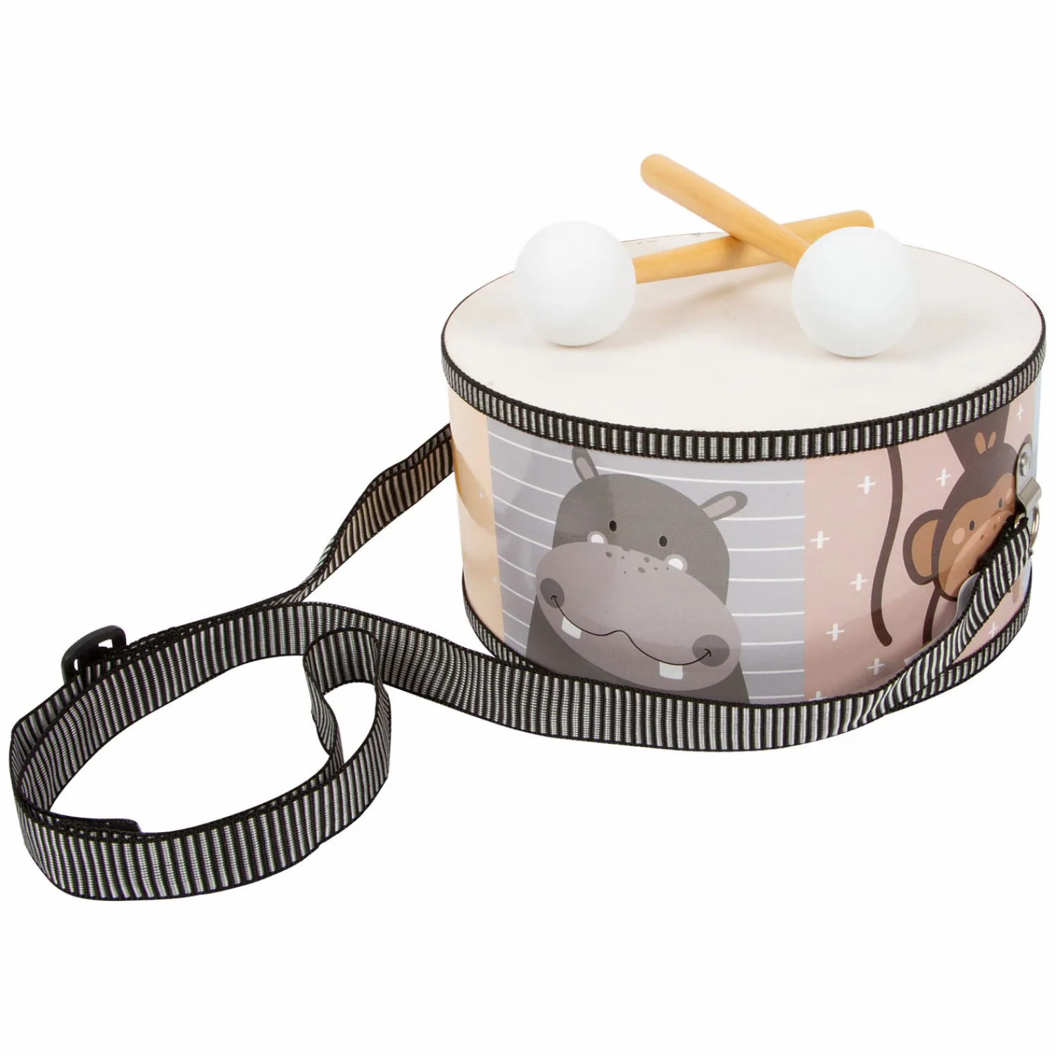 - Houten Trommel Wilde Dieren met Stokken, 3dlg.>Small Foot