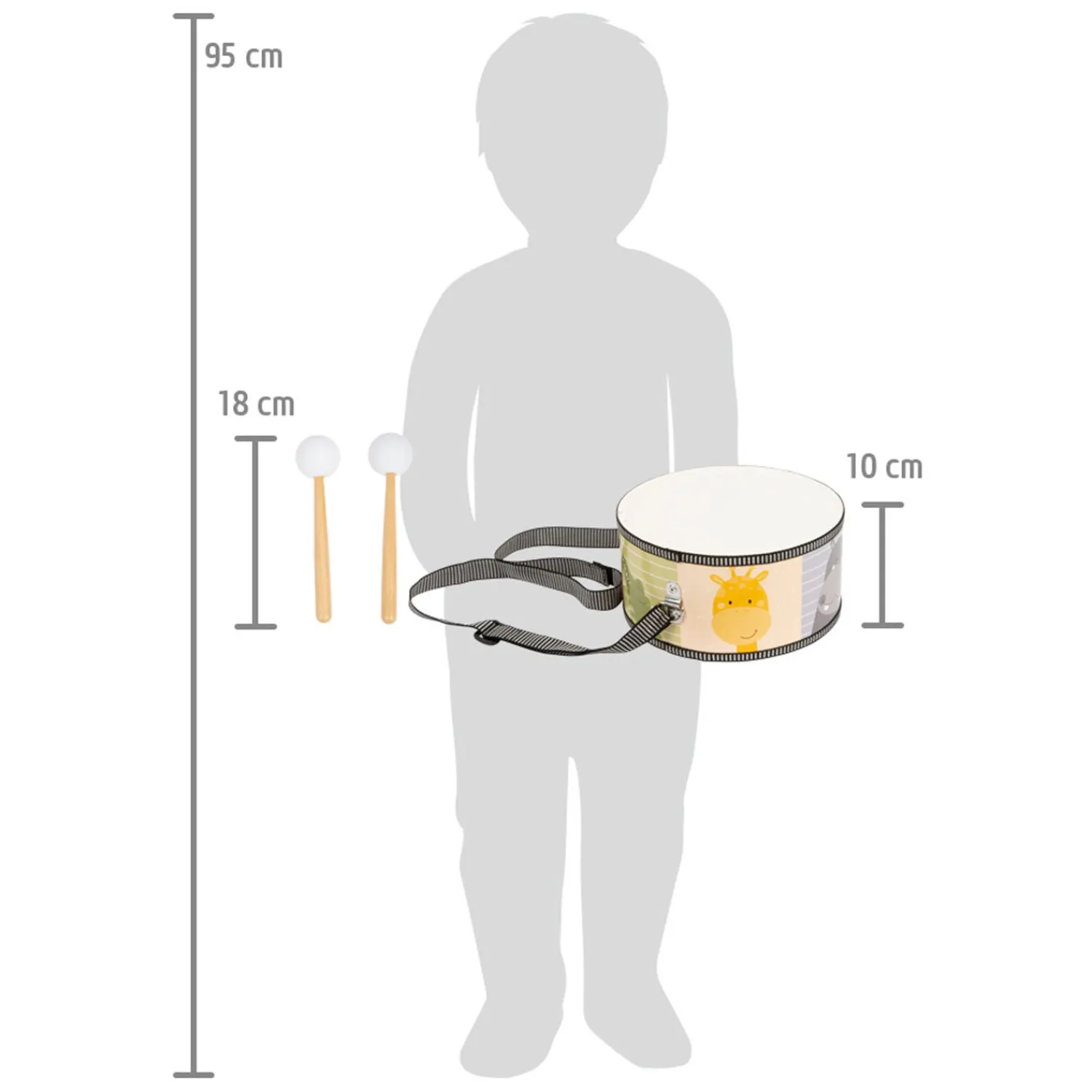 - Houten Trommel Wilde Dieren met Stokken, 3dlg.>Small Foot