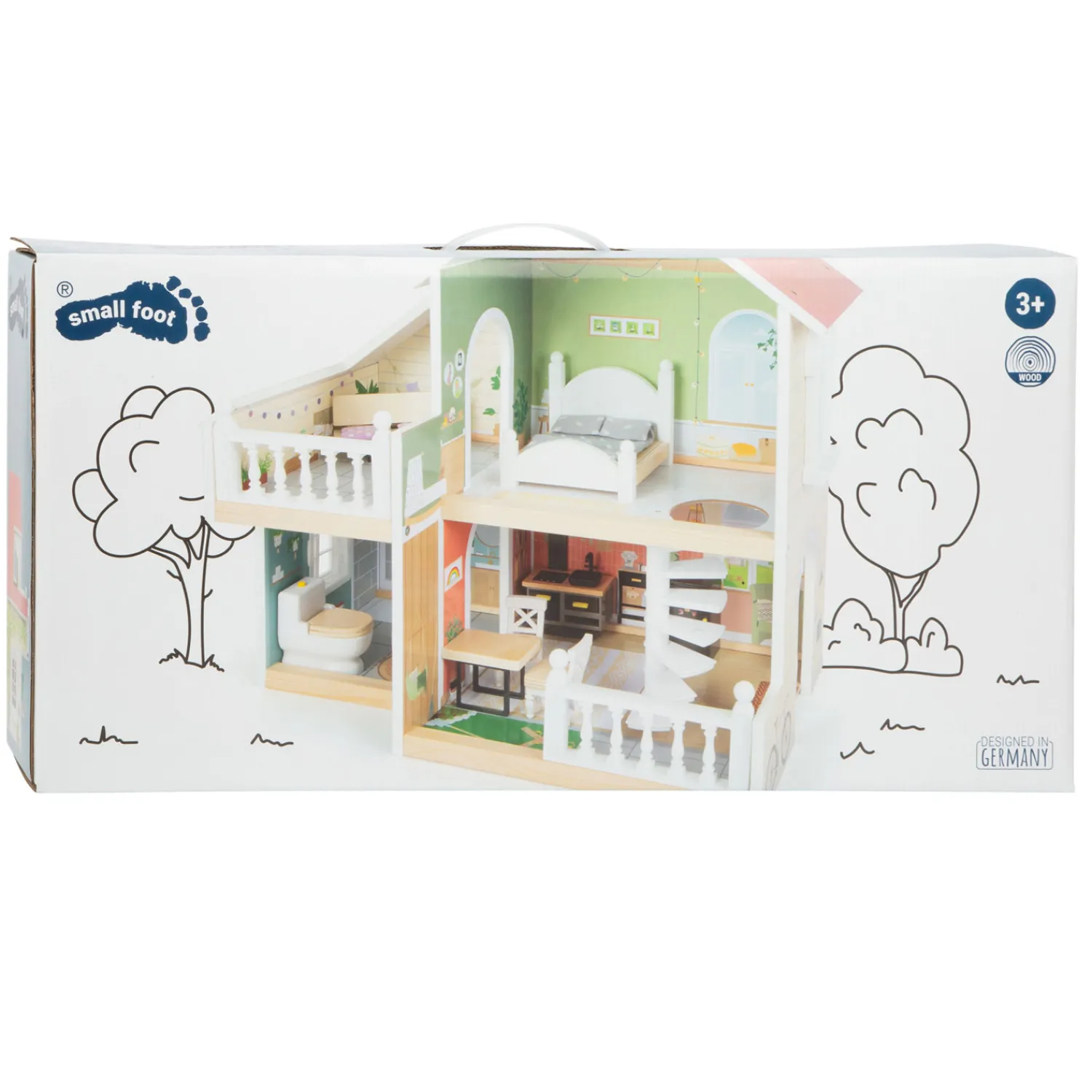 - Houten Urban Villa Poppenhuis met Meubeltjes, 9dlg.>Small Foot Discount