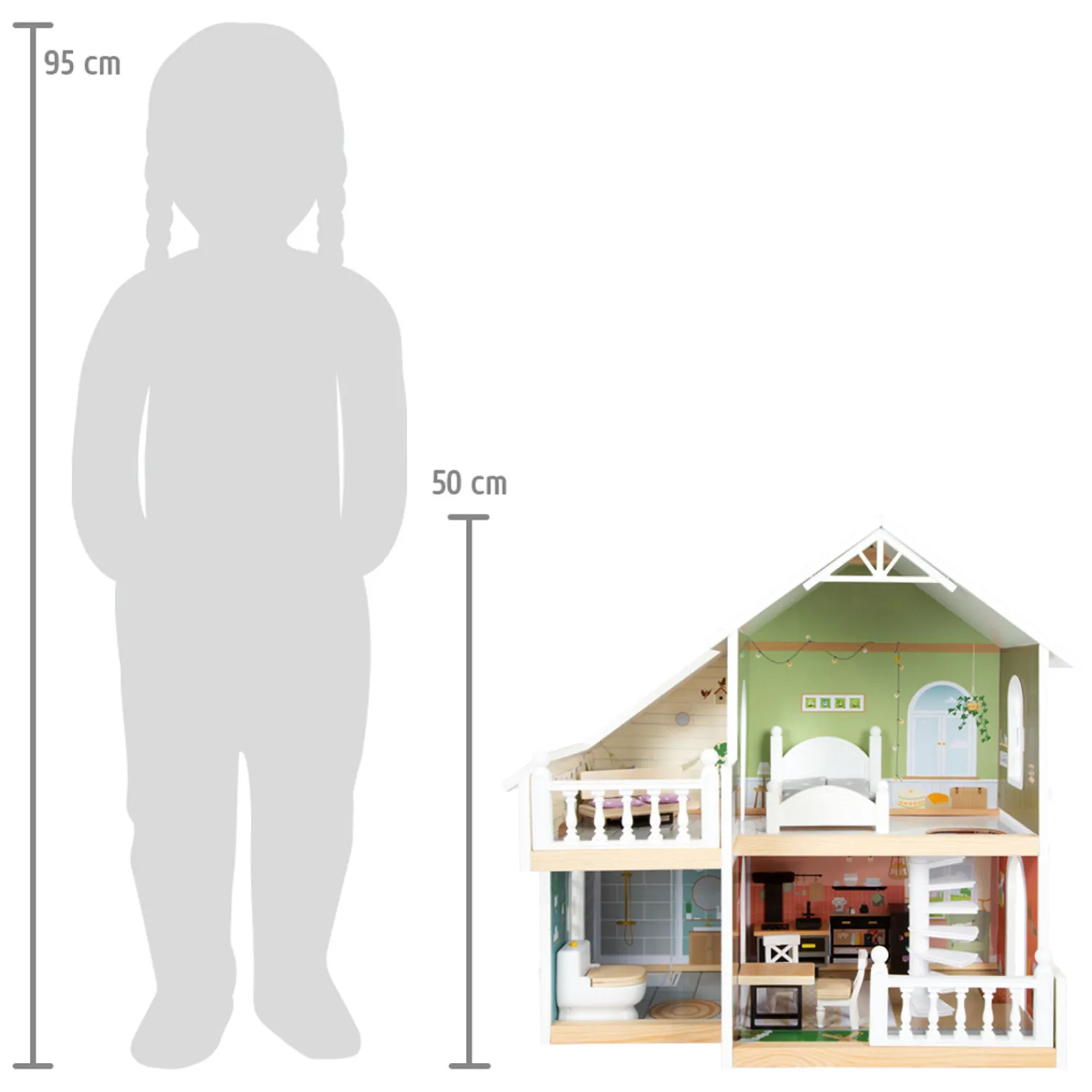 - Houten Urban Villa Poppenhuis met Meubeltjes, 9dlg.>Small Foot Discount