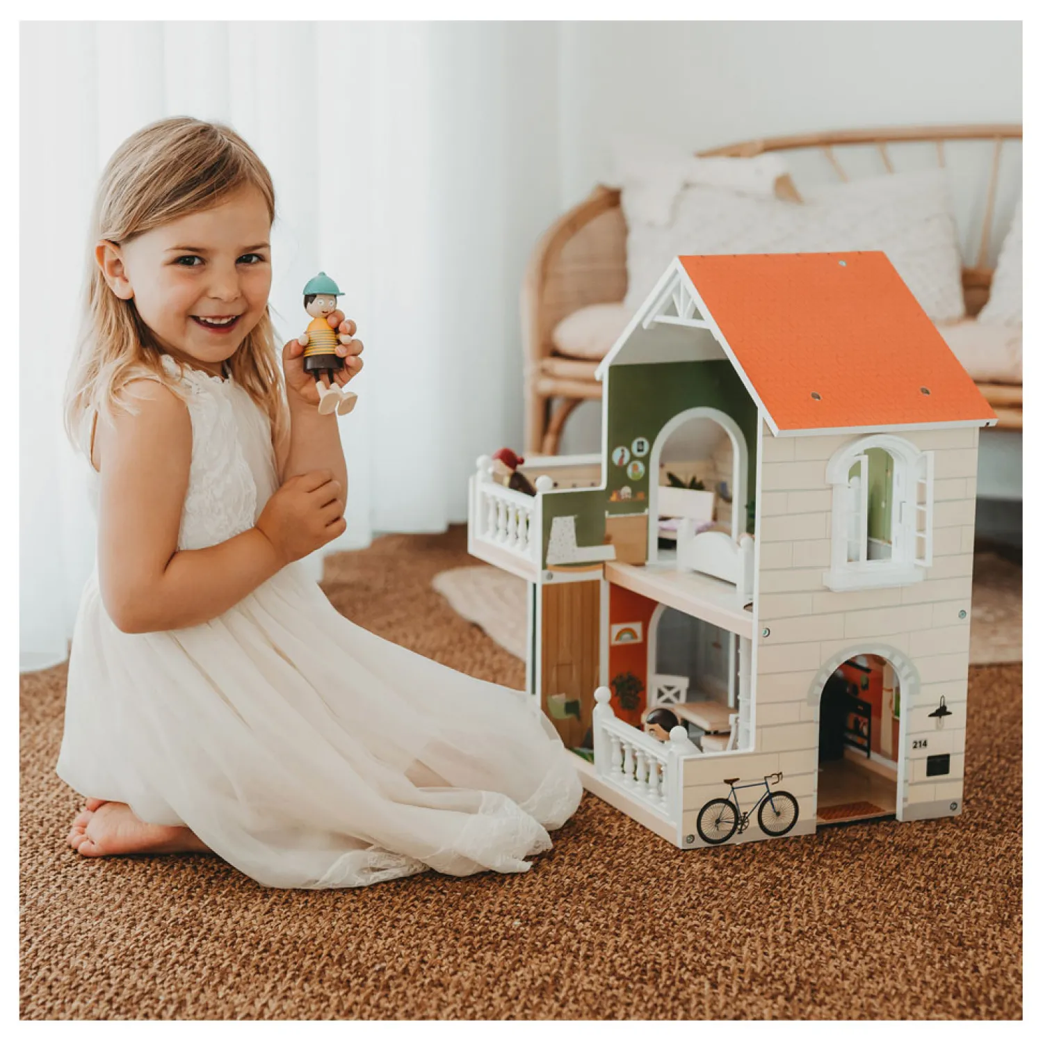 - Houten Urban Villa Poppenhuis met Meubeltjes, 9dlg.>Small Foot Discount