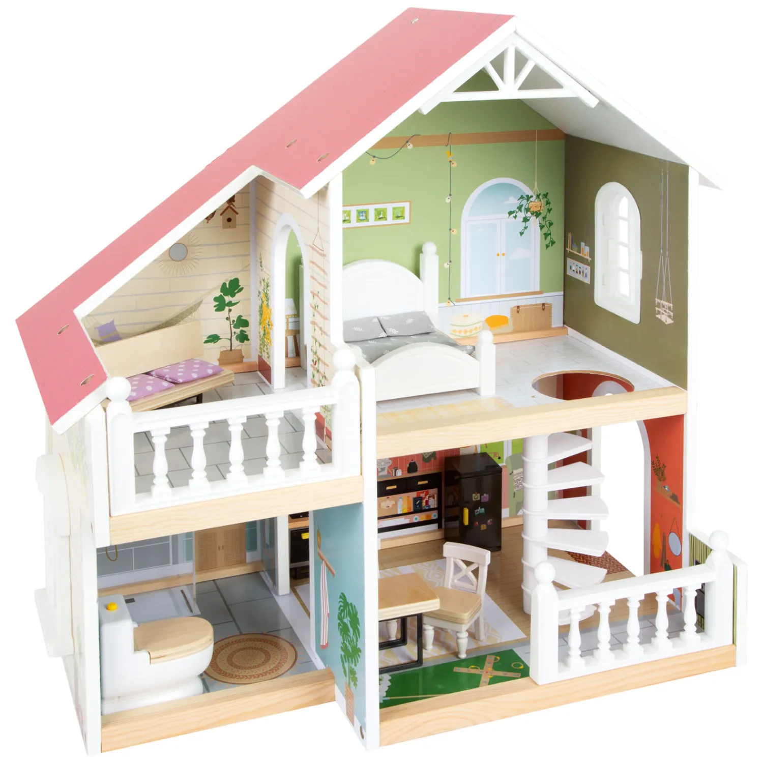 - Houten Urban Villa Poppenhuis met Meubeltjes, 9dlg.>Small Foot Discount