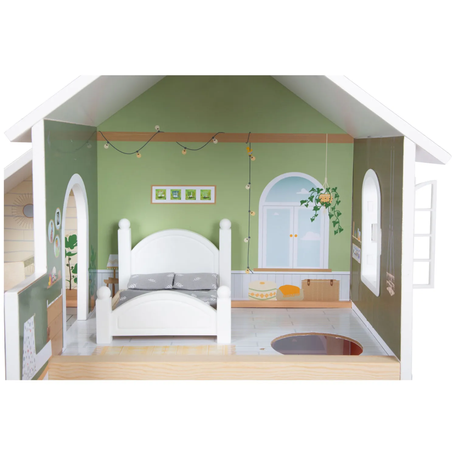 - Houten Urban Villa Poppenhuis met Meubeltjes, 9dlg.>Small Foot Discount
