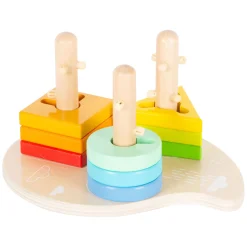 Small Foot - Houten Vormen en Sorterten Motoriek Stapelspeelgoed, 10dlg.