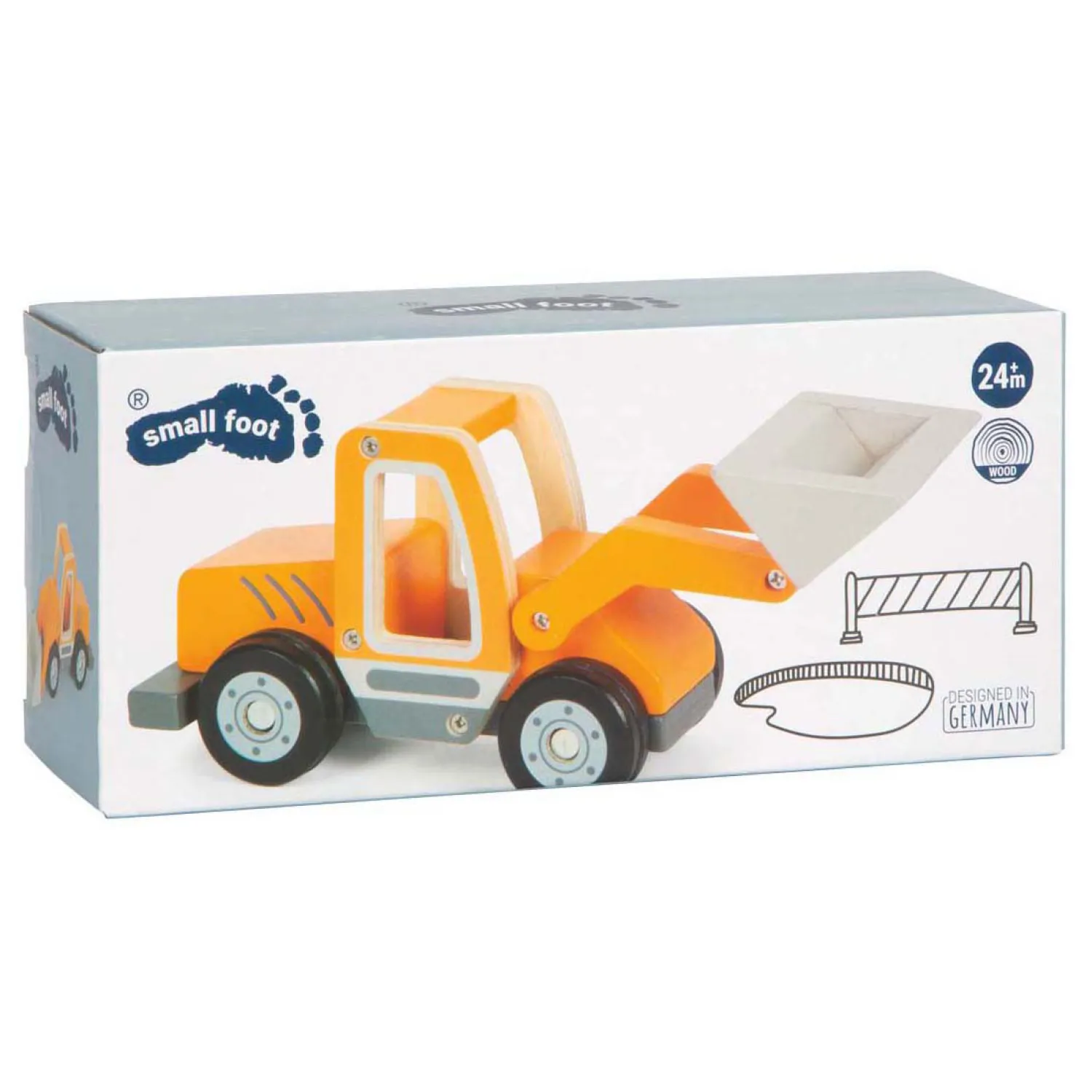 - Houten Wiellader met Shovel-Small Foot Hot