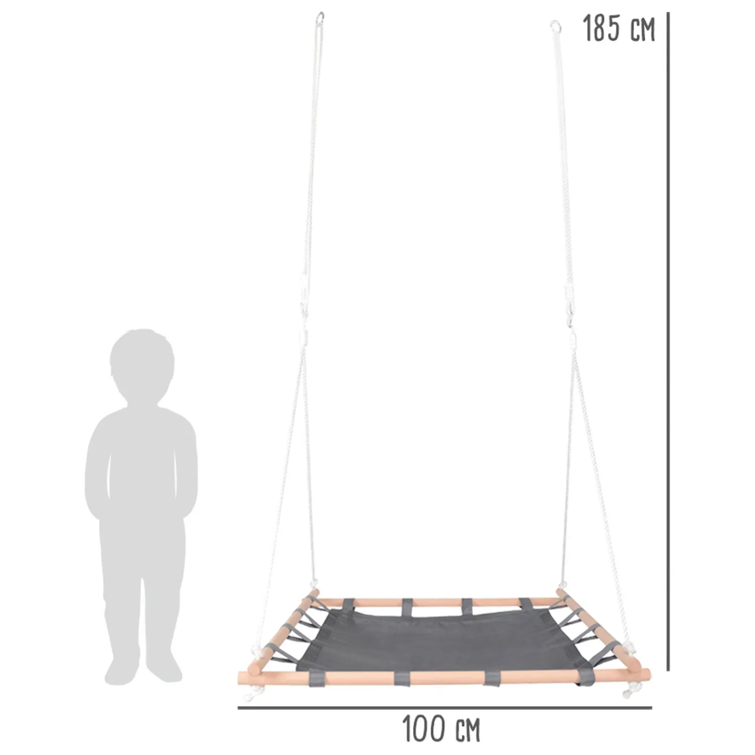 Small Foot - Nestschommel met Houten Frame, 100x100cm Outlet