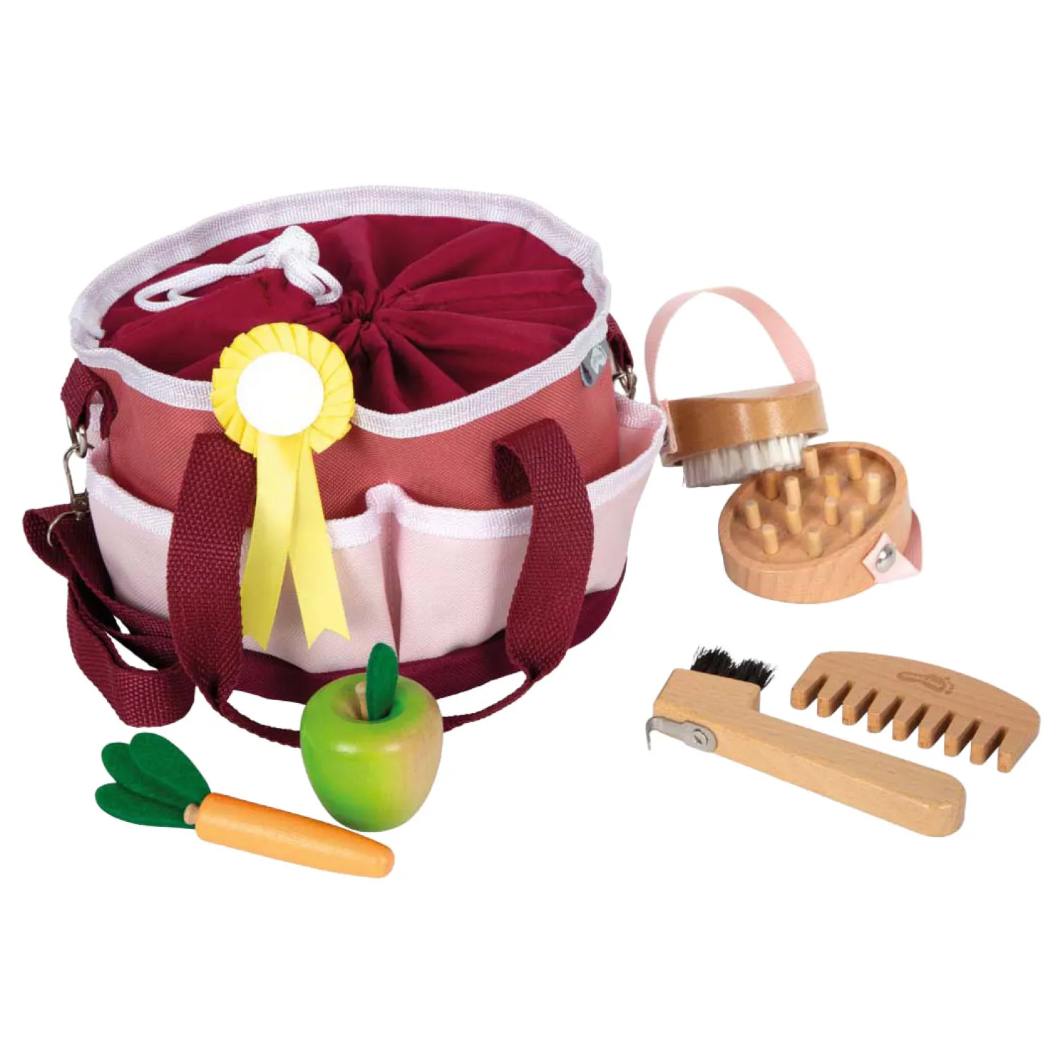 - Paardenverzorgingsset met Tas Rood>Small Foot New