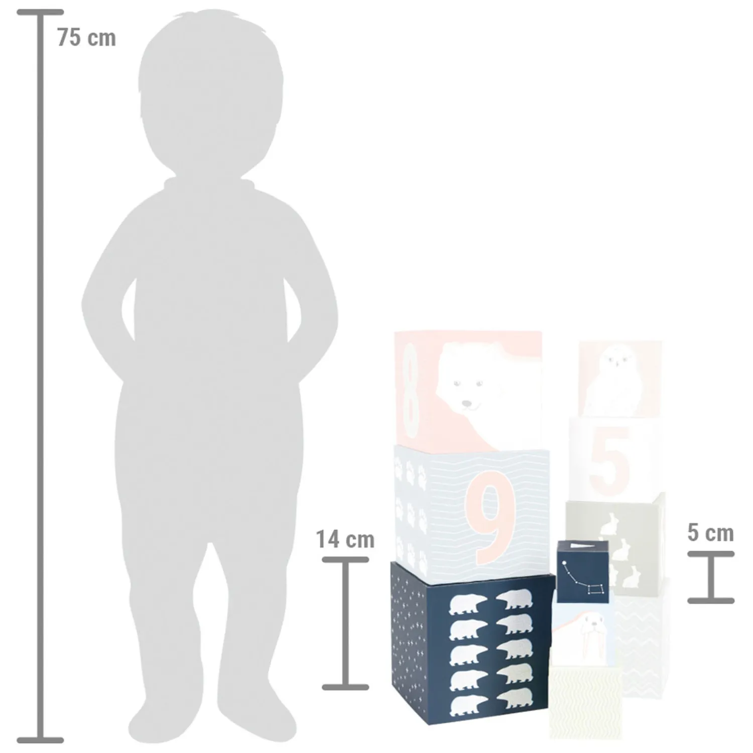 Small Foot - Stapelblokken Karton Arctic, 10dlg.