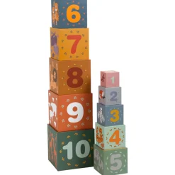  -  Stapelblokken Safari Karton, 10dlg.-Small Foot Hot