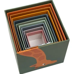  -  Stapelblokken Safari Karton, 10dlg.-Small Foot Hot