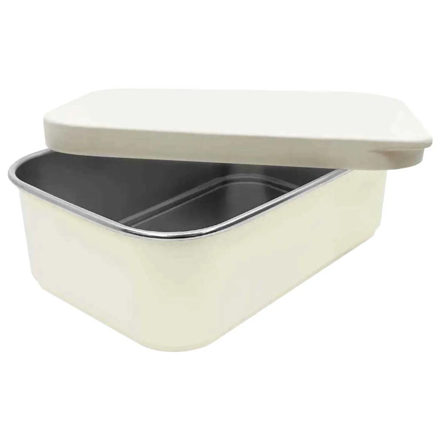 Smikkels RVS Broodtrommel met Siliconen Deksel 900ml - Wit Discount