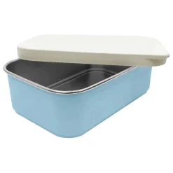 Smikkels RVS Broodtrommel met Siliconen Deksel 900ml - Blauw- Clearance