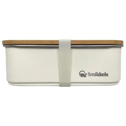 Smikkels RVS Broodtrommel met Bamboe Deksel 900ml - Wit> Hot