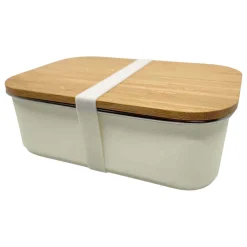 Smikkels RVS Broodtrommel met Bamboe Deksel 900ml - Wit><noscript><img width=