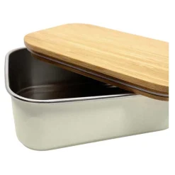 Smikkels RVS Broodtrommel met Bamboe Deksel 900ml - Wit><noscript><img width=