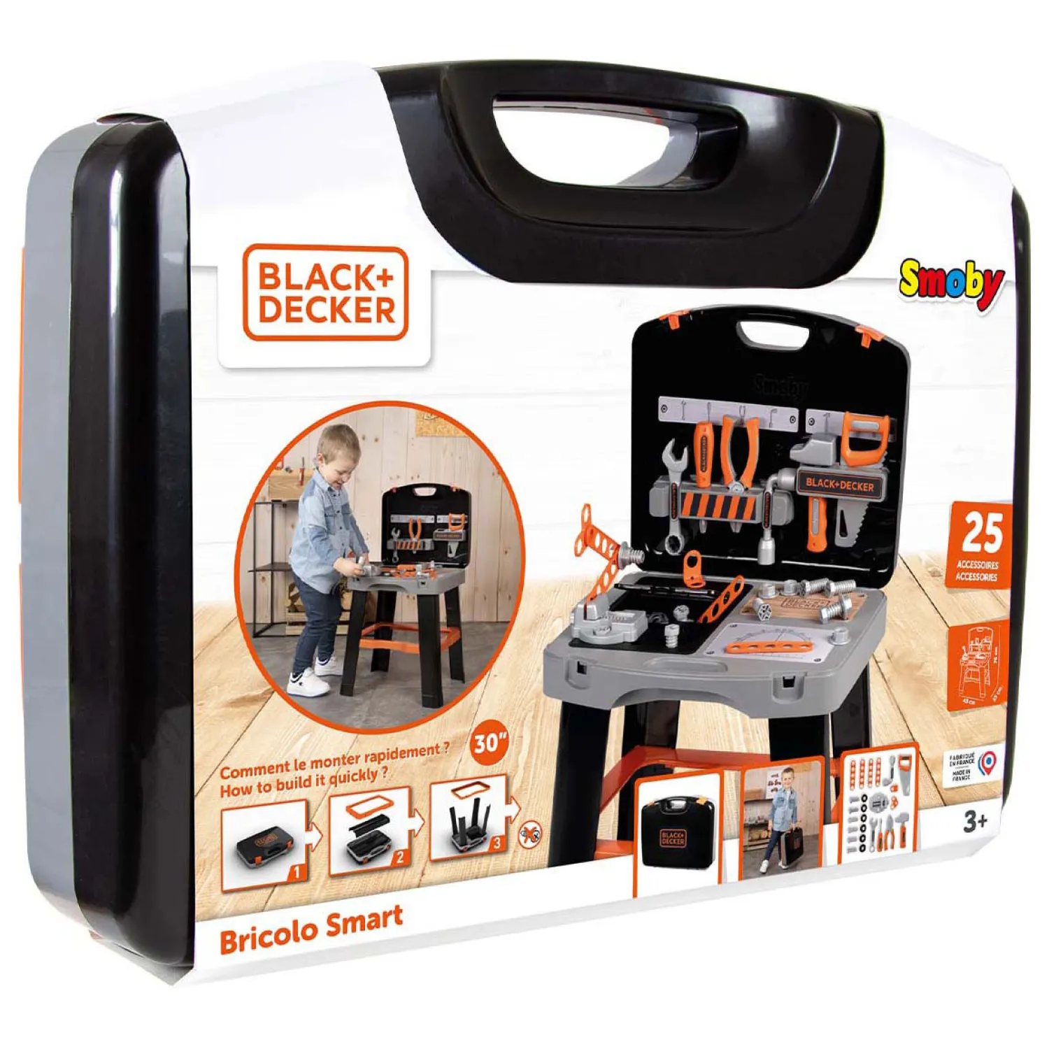 Black & Decker Bricolo Smart Werkbank Inklapbaar in Koffer, 33dlg.-Smoby