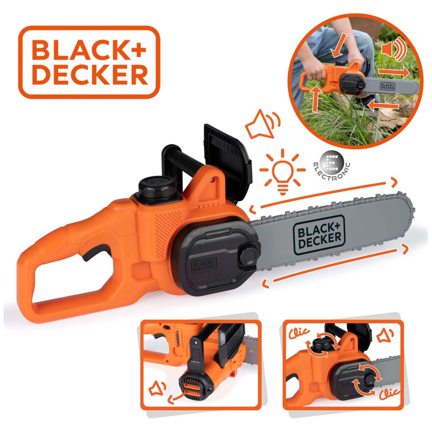 Black & Decker Kettingzaag met Licht en Geluid>Smoby Hot