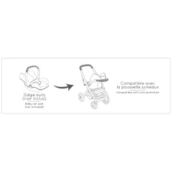 Smoby Maxi-Cosi Poppenwagen Sage voor 2 Poppen Hot