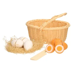 Snij-Eieren Hout in Kunststof Rieten Mandje> Best