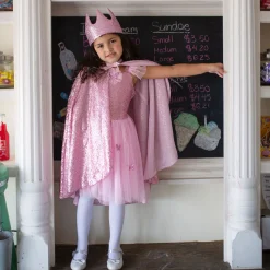 Sparkle Cape met Pailletten Roze, 4-6 jaar>Great Pretenders Outlet