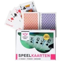 Speelkaarten 100% plastic, 2 sets in kunsstof doos- Discount