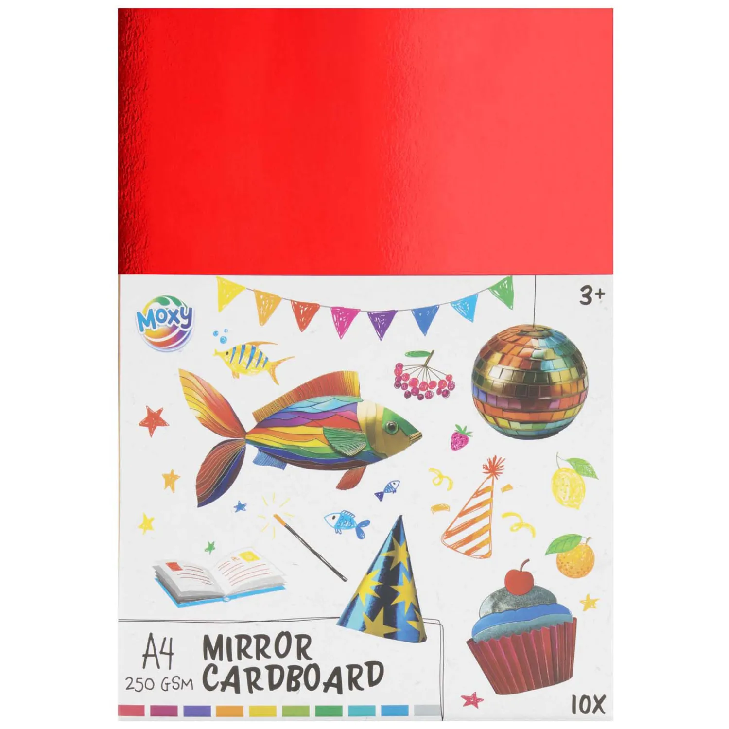 Spiegelkarton A4, 10 Vellen 10 Kleuren-Creative craft group New