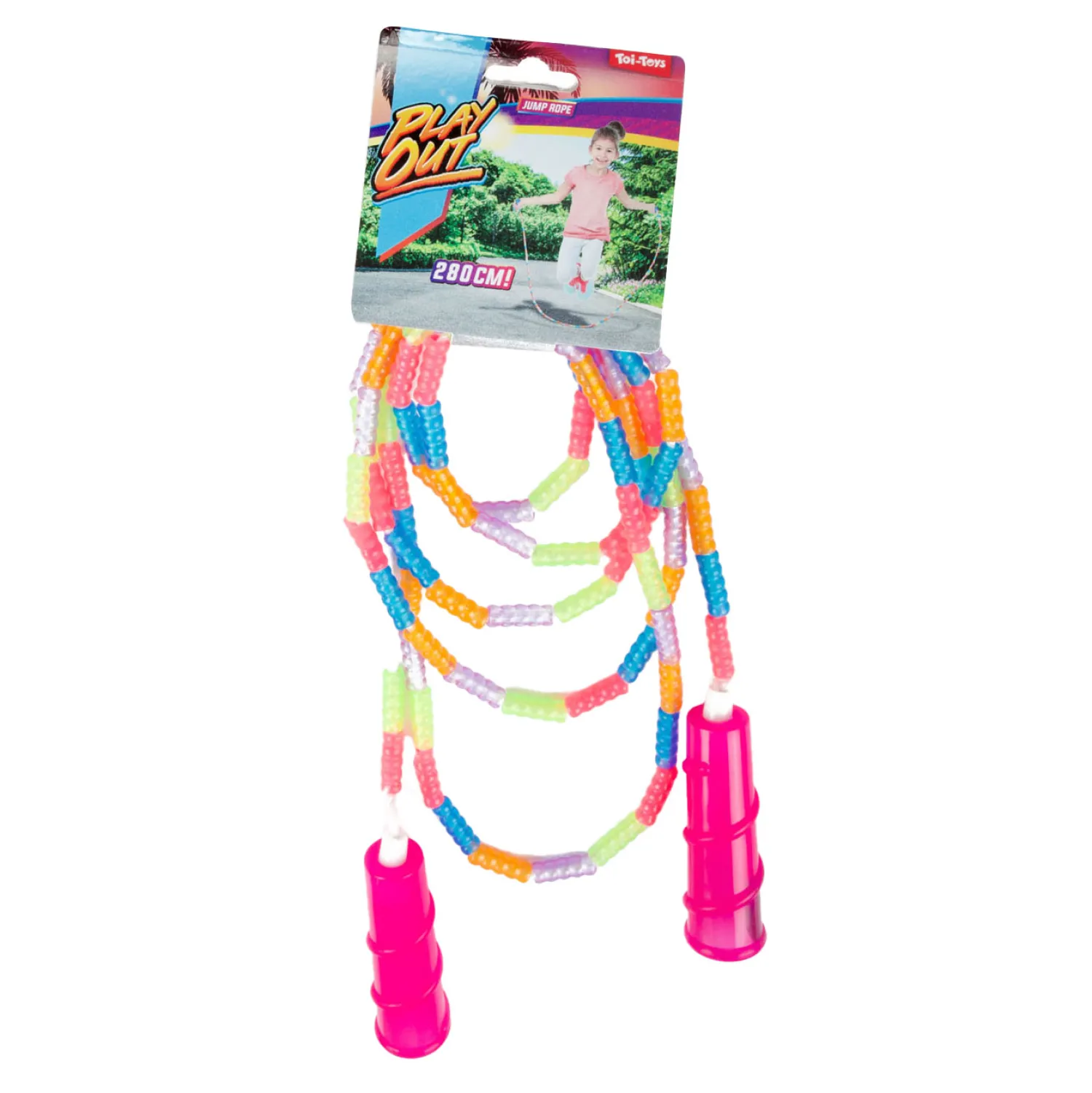 Springtouw met Gekleurde Kralen, 280cm>Toi-Toys Discount