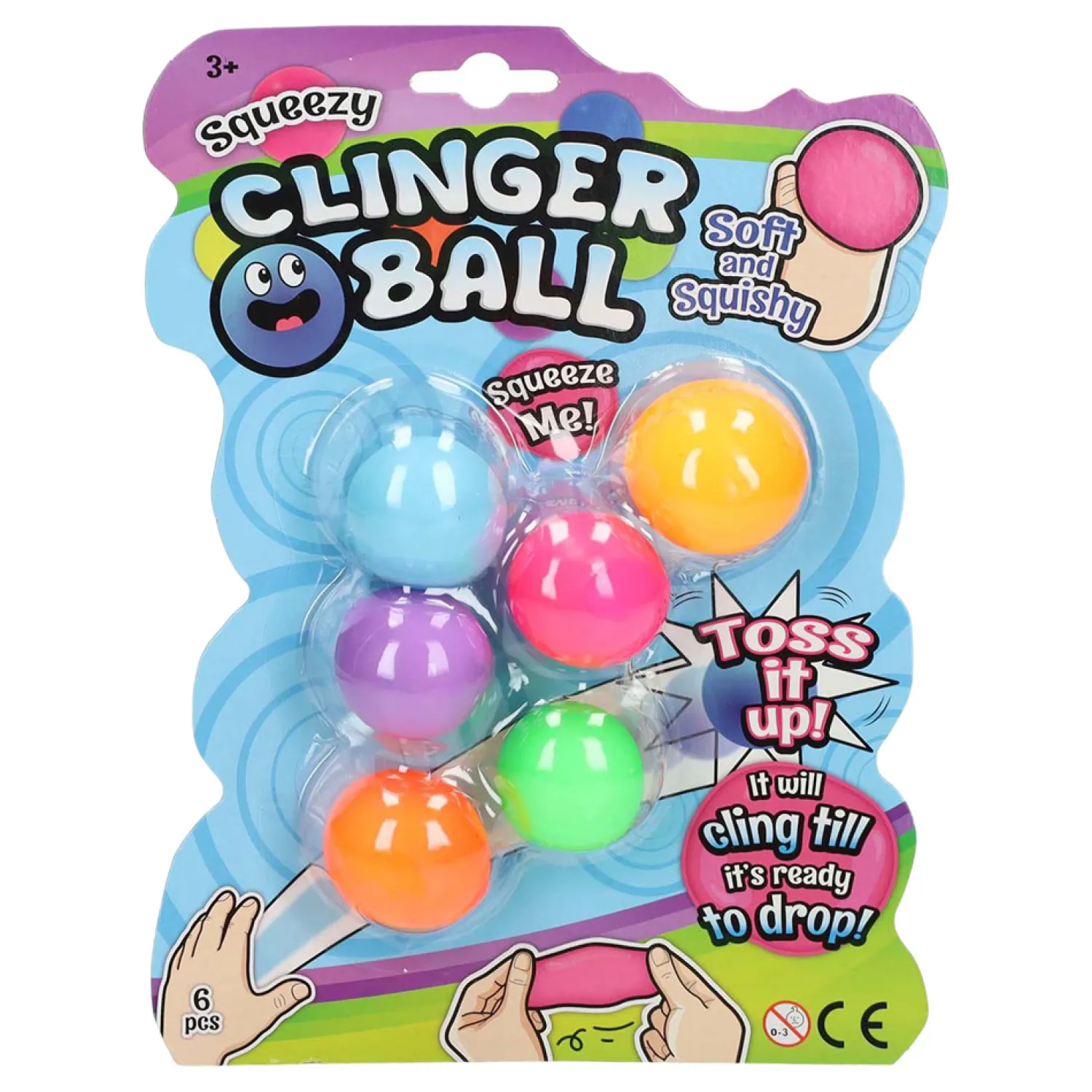 Squeeze Bal Sticky Wall, 6st> Outlet