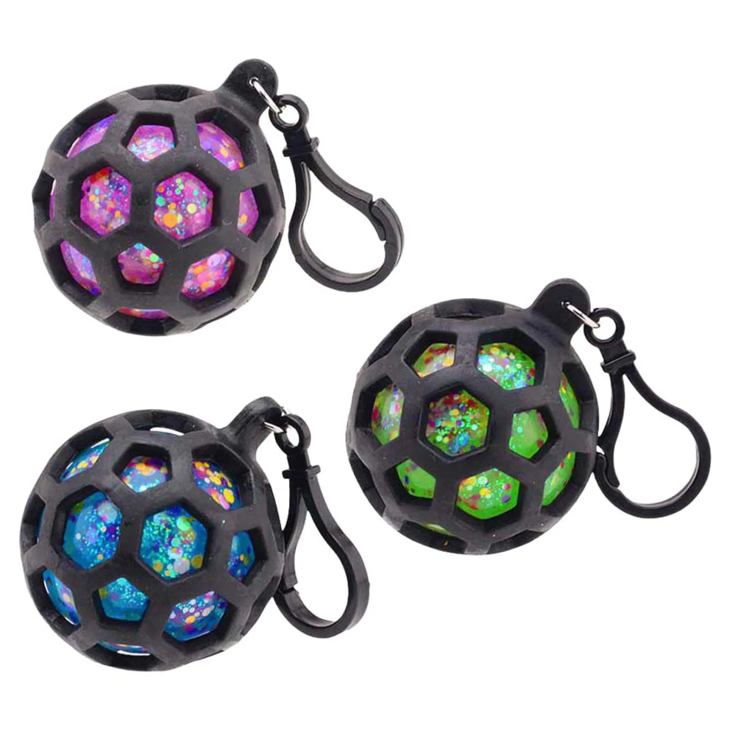 Squeeze Glitter Bal met Haak-Johntoy Clearance
